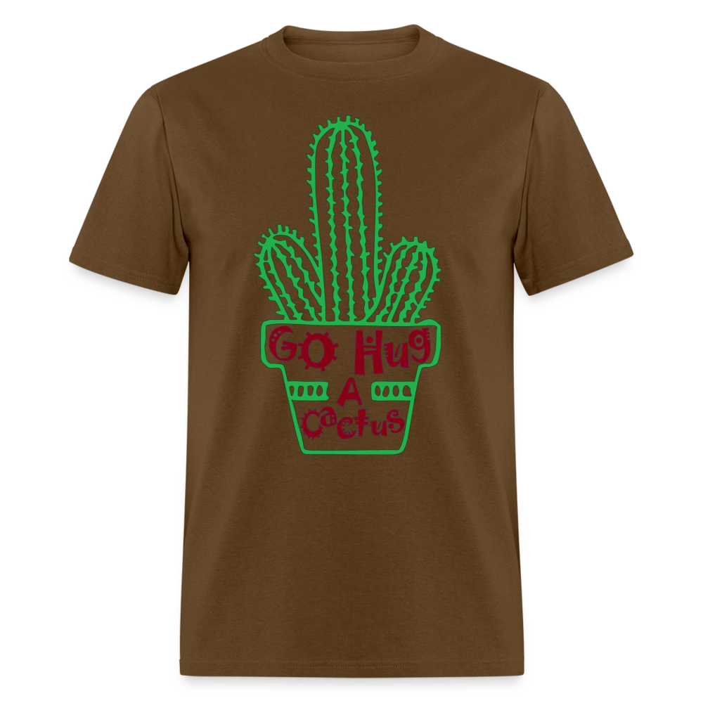 Go Hug A Cactus T-Shirt - brown