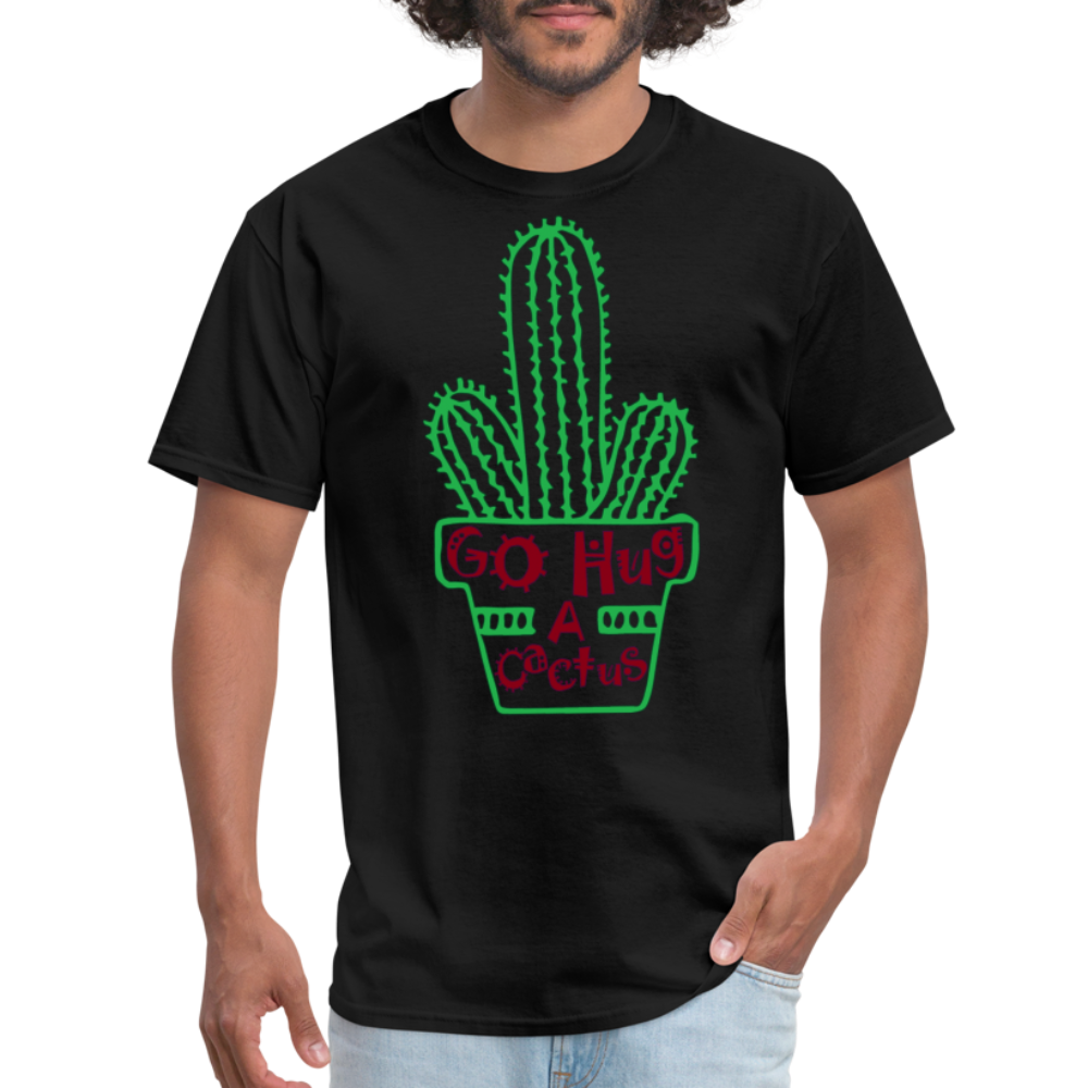 Go Hug A Cactus T-Shirt - black