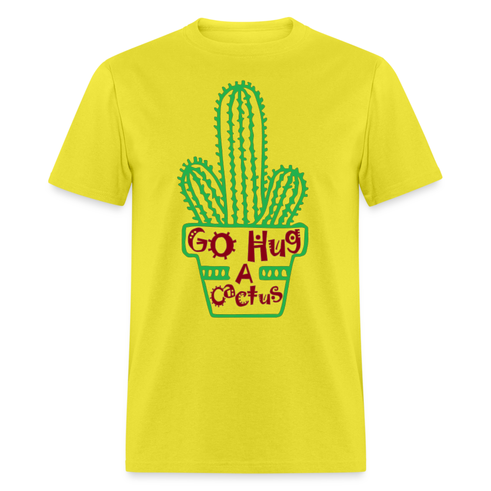 Go Hug A Cactus T-Shirt - yellow