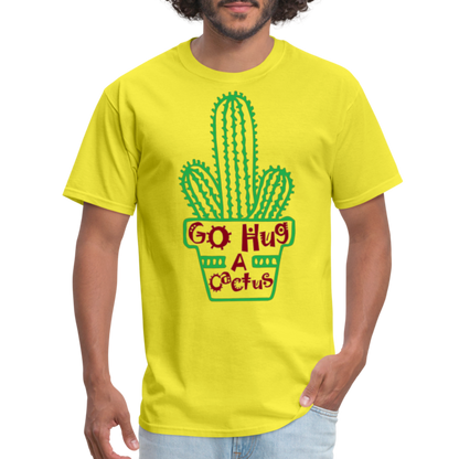 Go Hug A Cactus T-Shirt - yellow