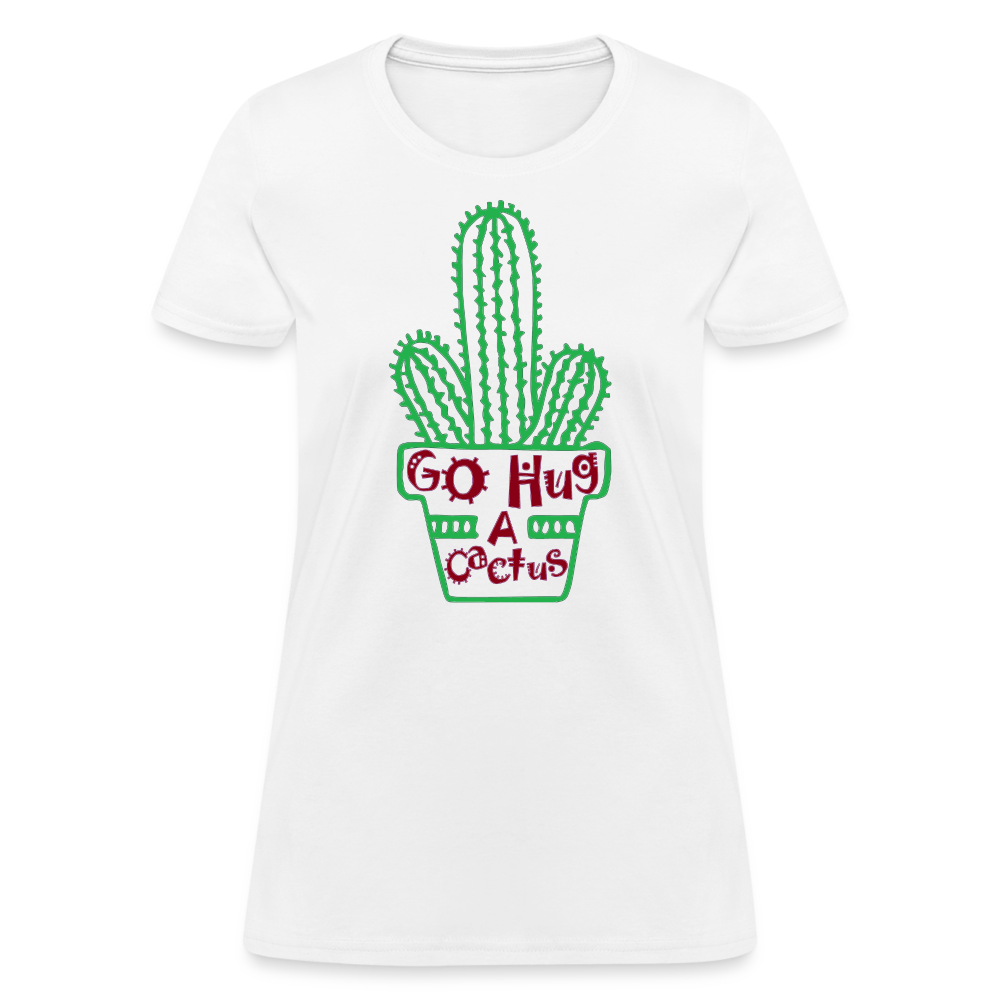 Go Hug A Cactus Women's T-Shirt - white