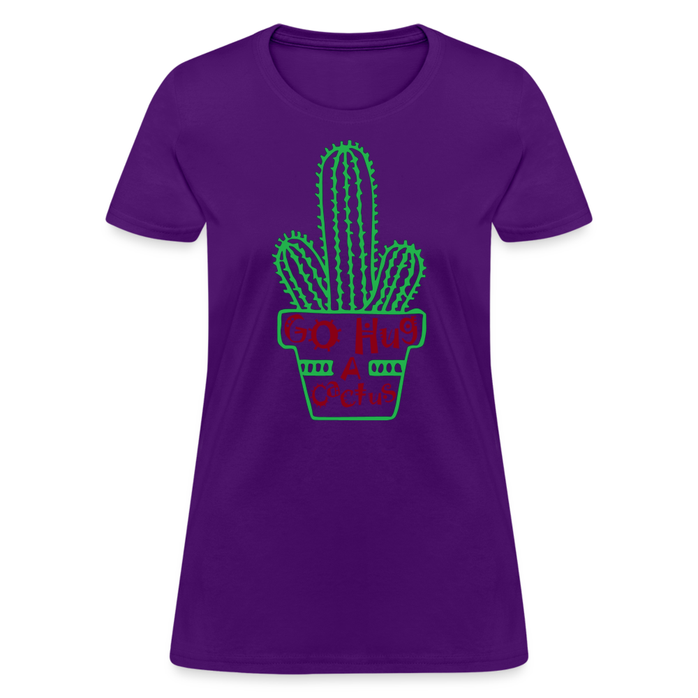 Go Hug A Cactus Women's T-Shirt - purple