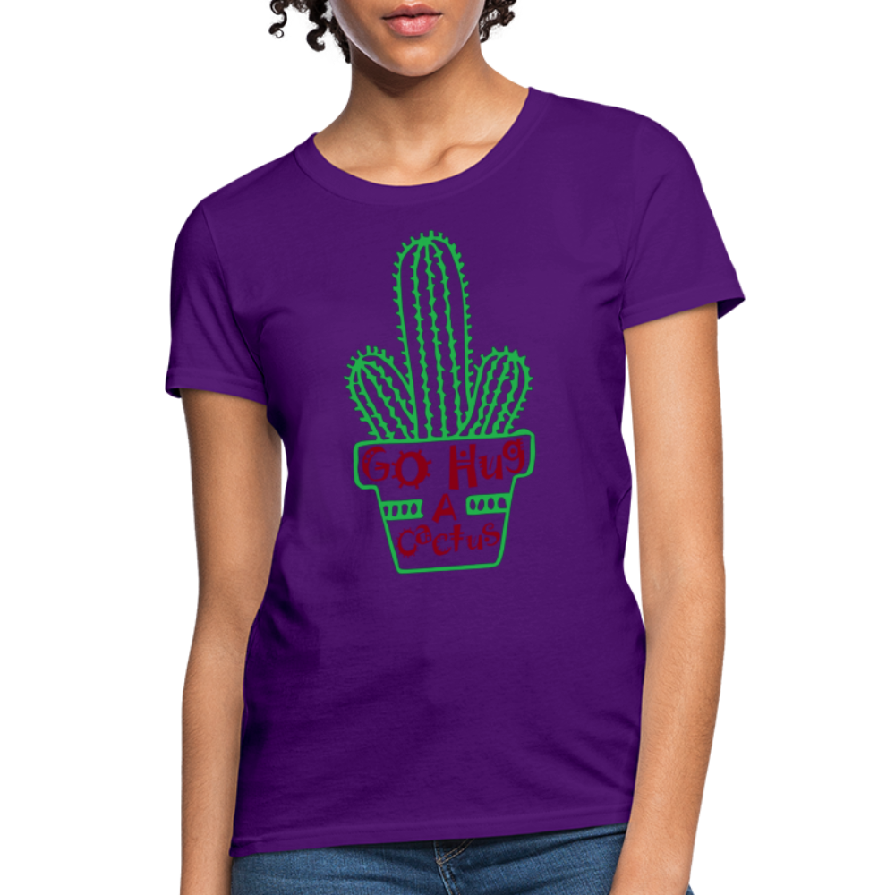 Go Hug A Cactus Women's T-Shirt - purple