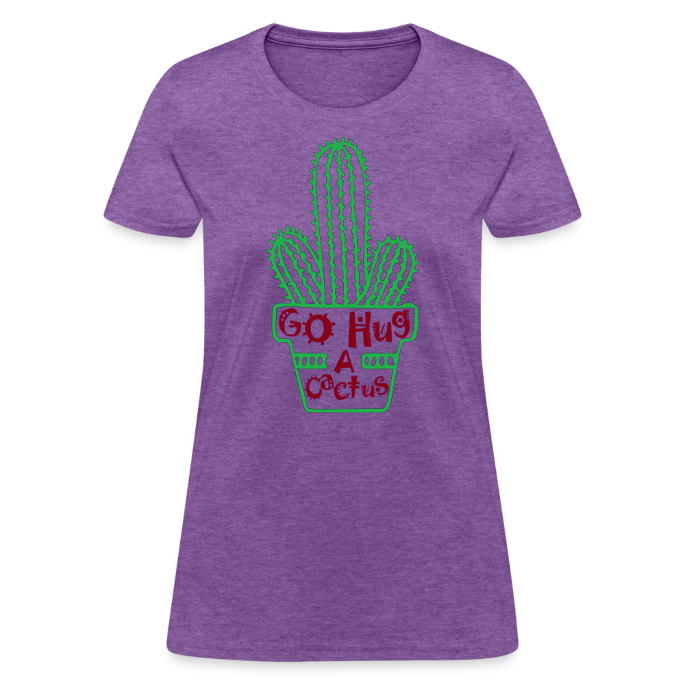 Go Hug A Cactus Women's T-Shirt - purple heather