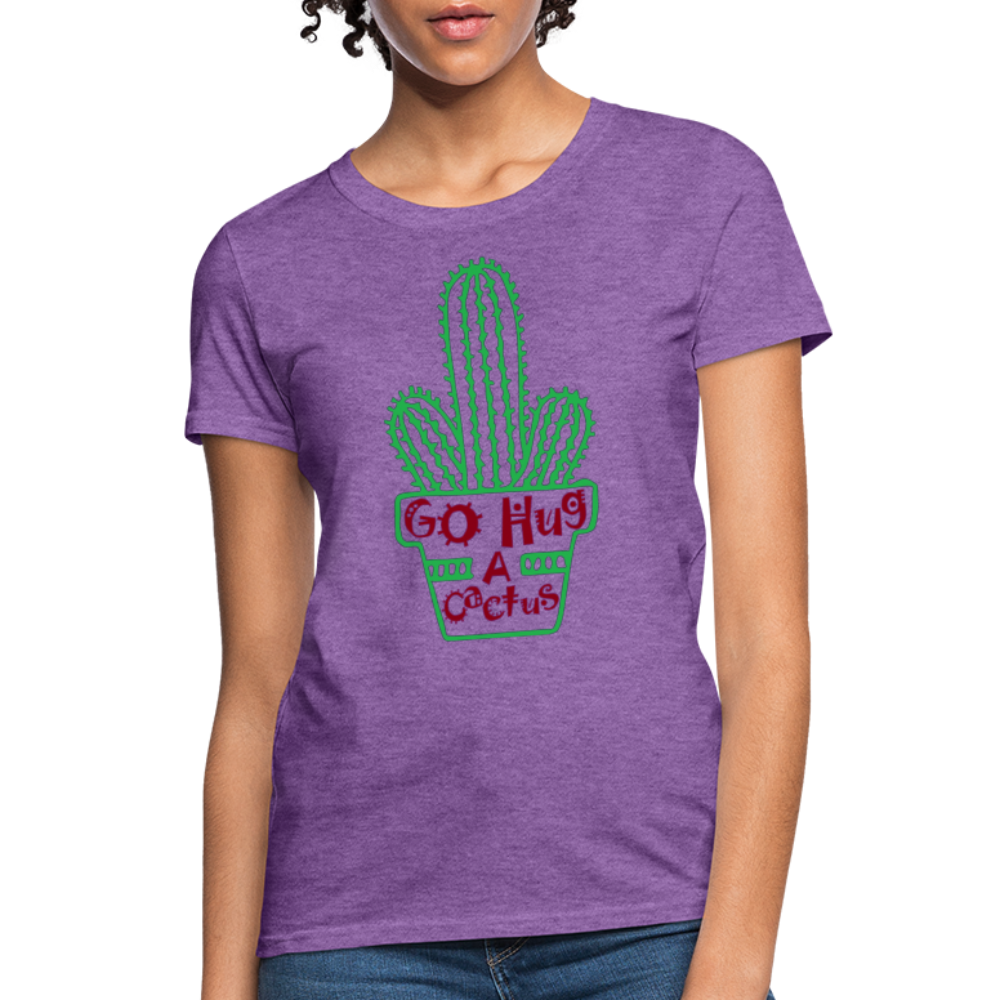 Go Hug A Cactus Women's T-Shirt - purple heather