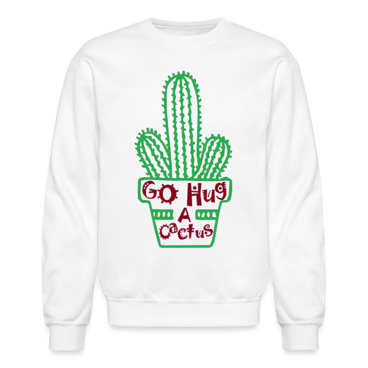 Go Hug A Cactus Sweatshirt - white
