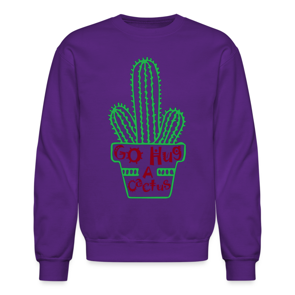 Go Hug A Cactus Sweatshirt Color: purple