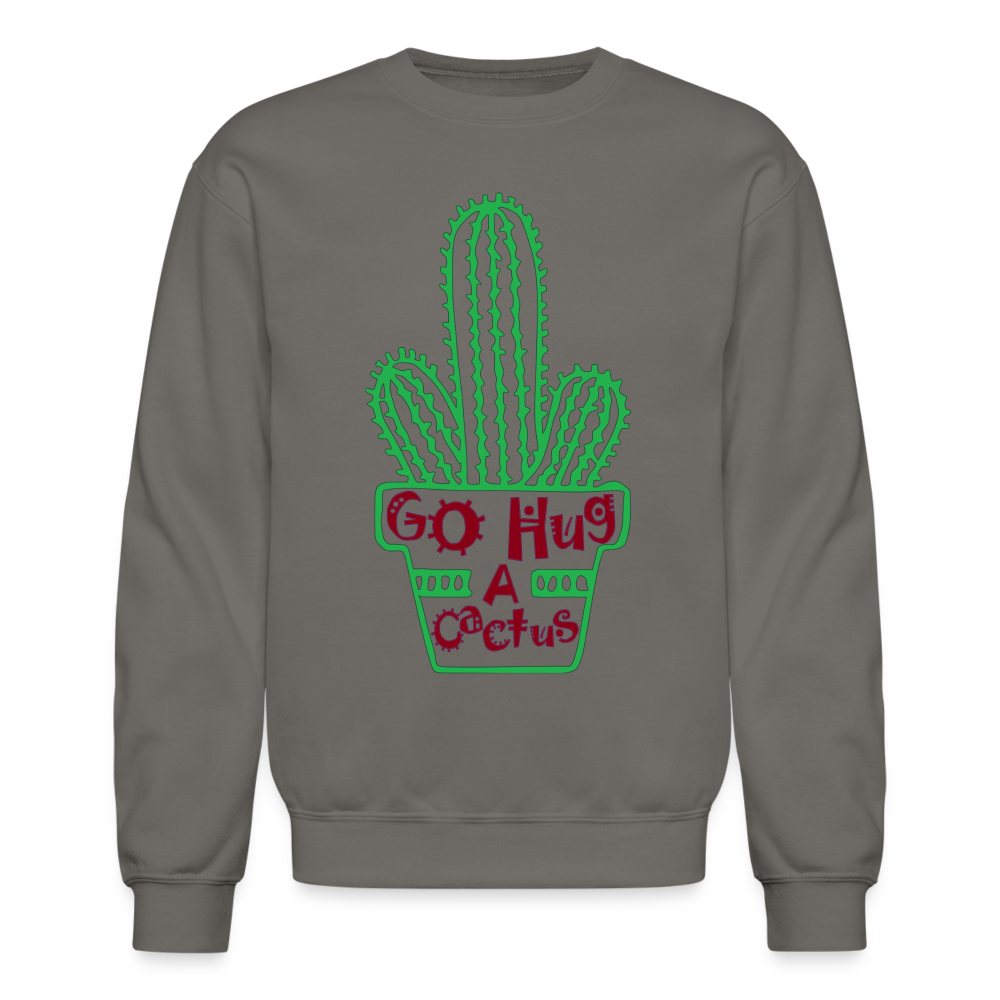 Go Hug A Cactus Sweatshirt Color: asphalt gray