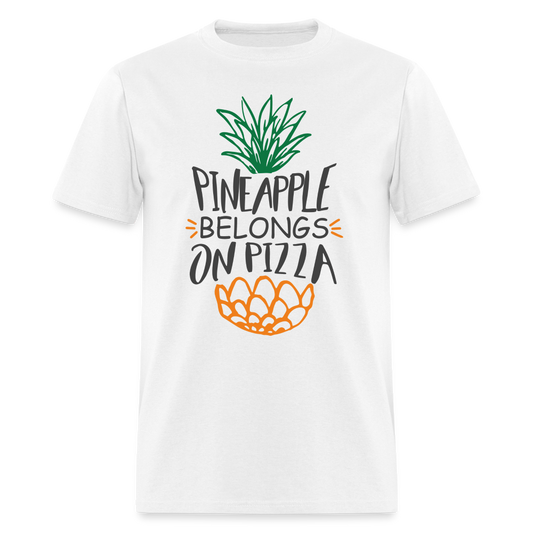 Pineapple Belongs On Pizza T-Shirt - white