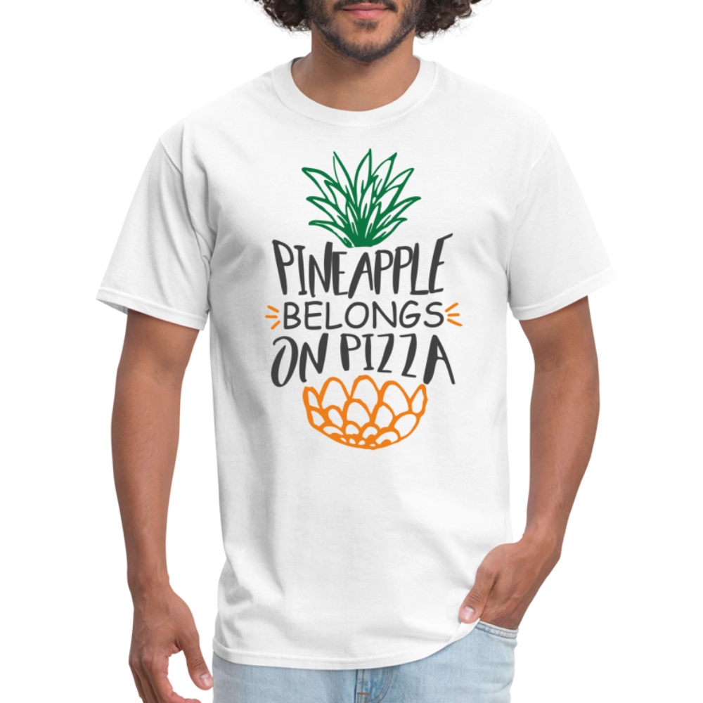 Pineapple Belongs On Pizza T-Shirt - white