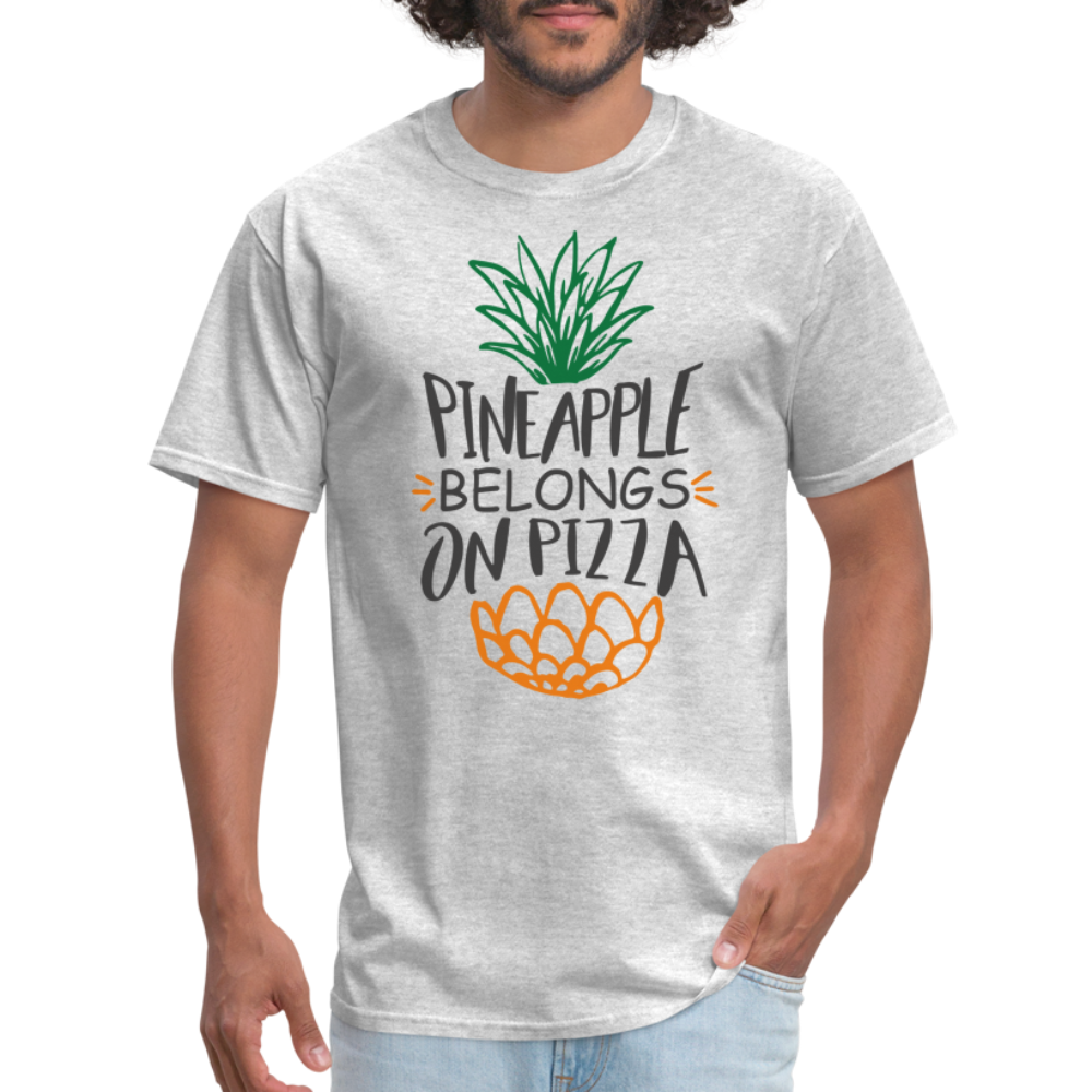 Pineapple Belongs On Pizza T-Shirt - heather gray