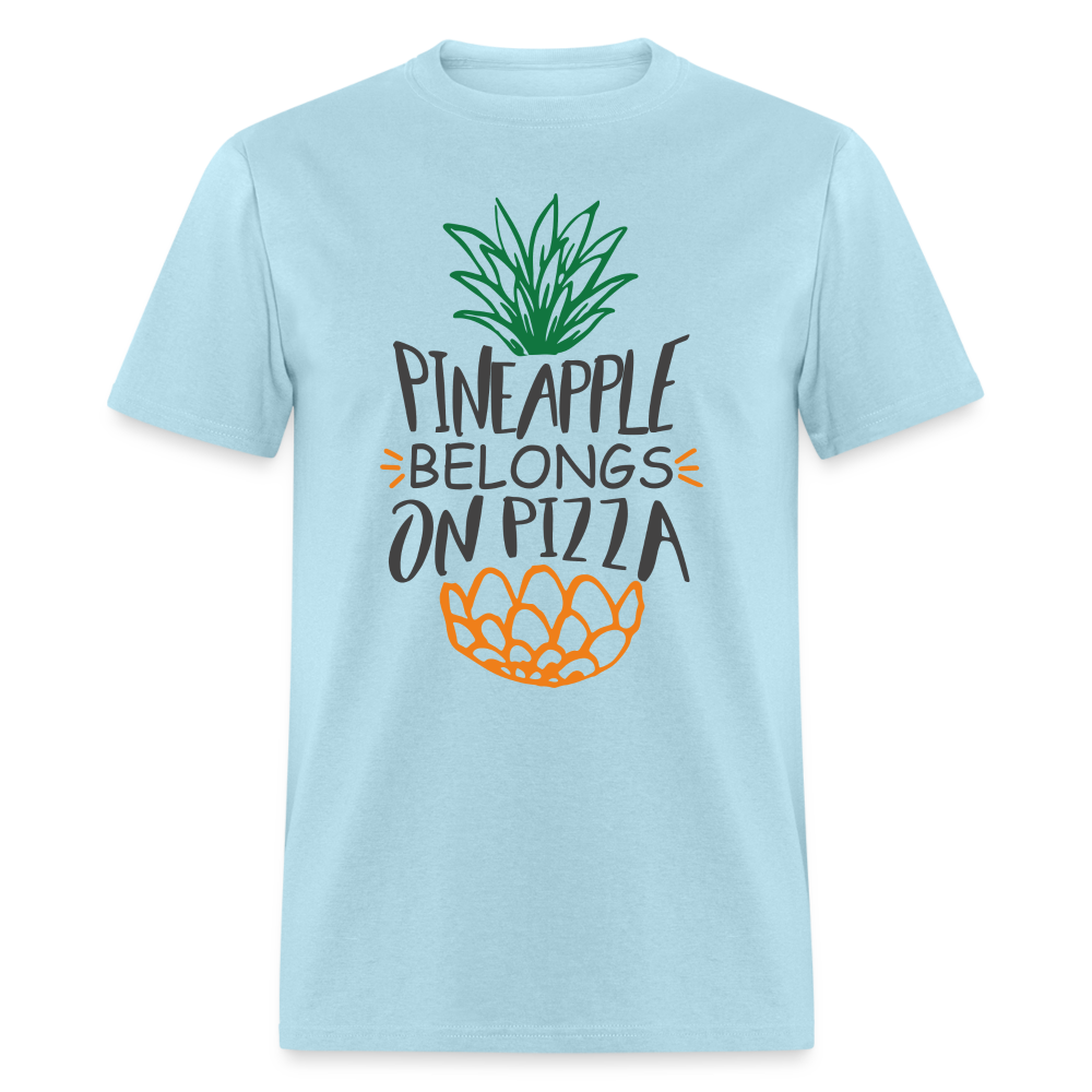 Pineapple Belongs On Pizza T-Shirt - powder blue