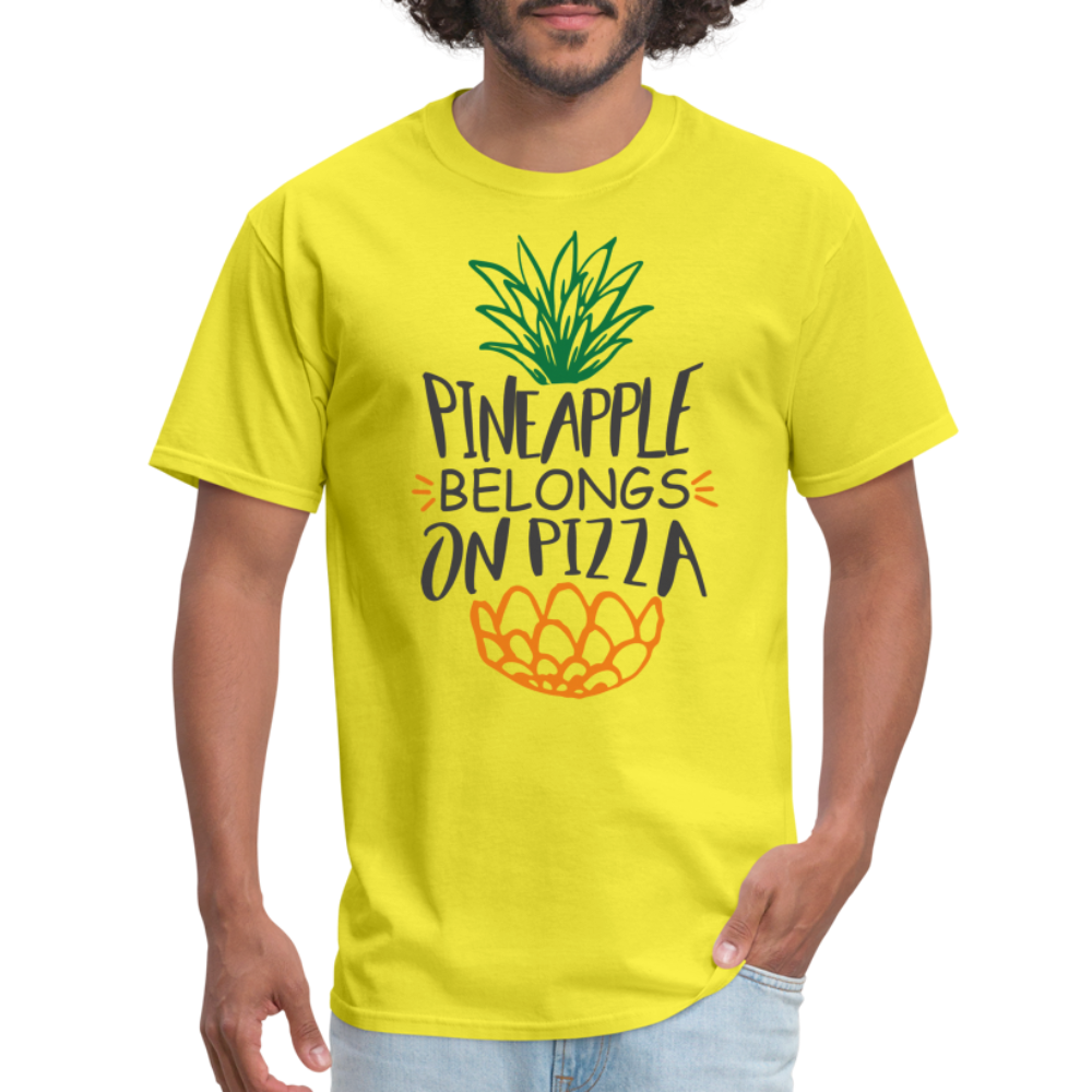 Pineapple Belongs On Pizza T-Shirt - yellow