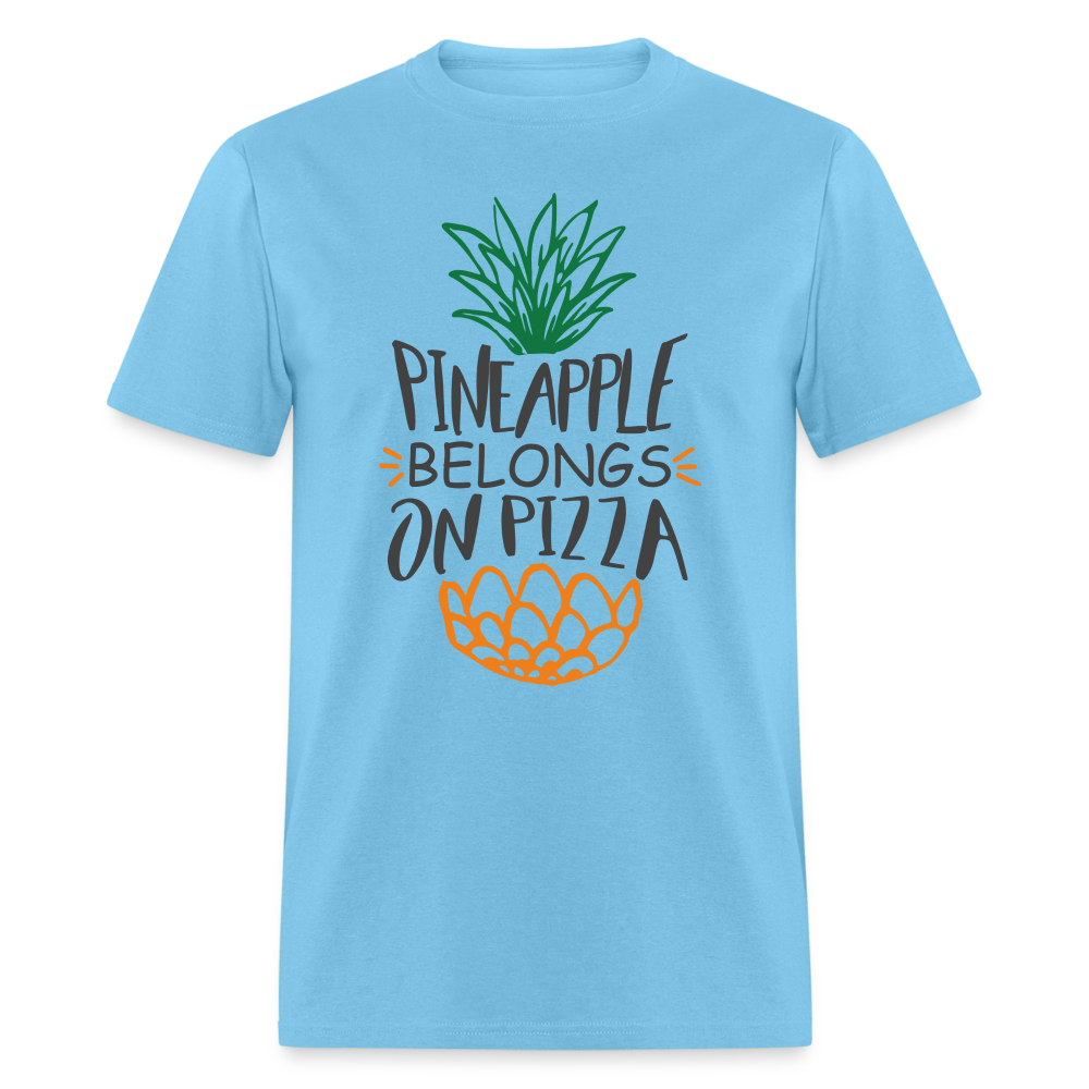 Pineapple Belongs On Pizza T-Shirt - aquatic blue