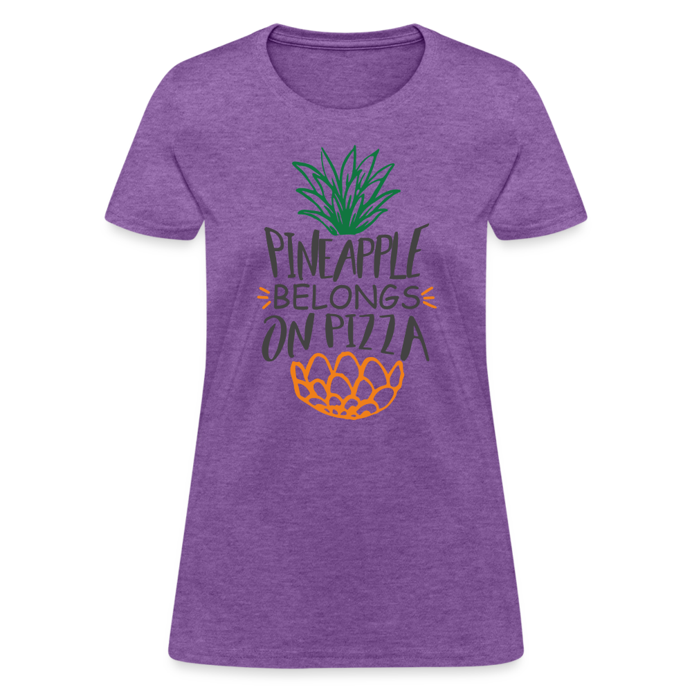 Pineapple Belongs On Pizza Women's T-Shirt - purple heather