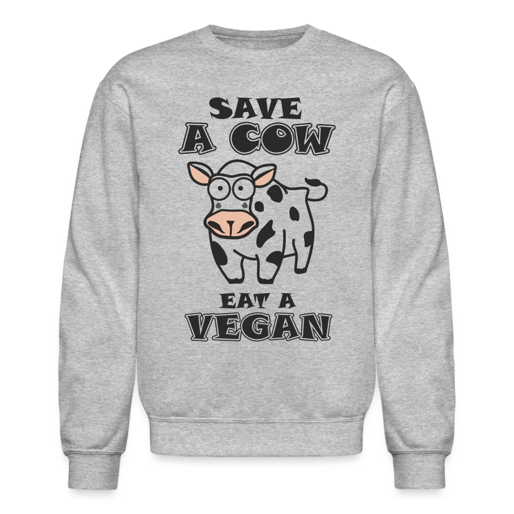 Save A Cow Eat A Vegan Sweatshirt - heather gray