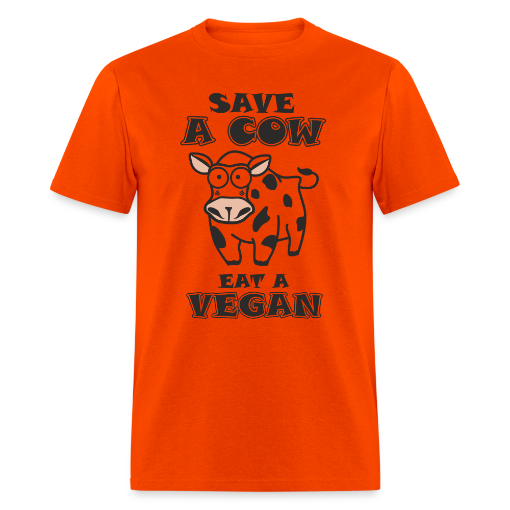 Save A Cow Eat A Vegan T-Shirt - orange