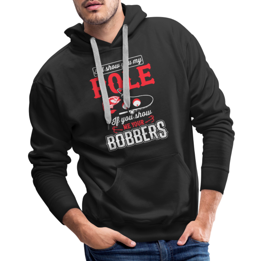 Show Me Your Bobbers Men’s Premium Hoodie (Fishing) - black