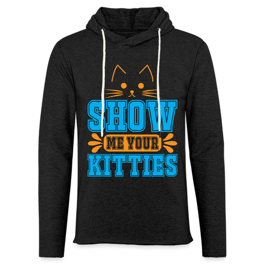 Show Me Your Kitties Lightweight Terry Hoodie - charcoal grey