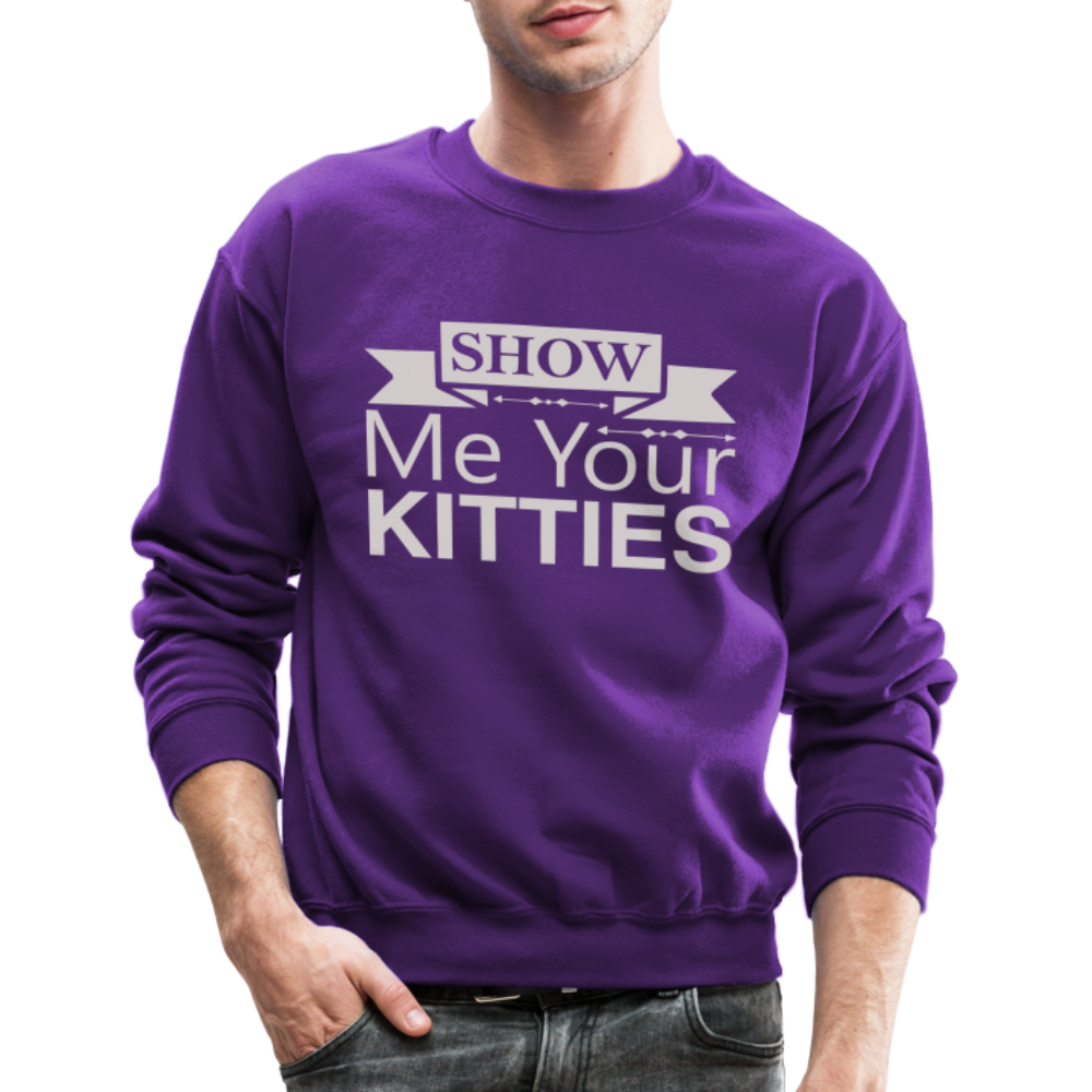 Show Me Your Kitties Sweatshirt - purple