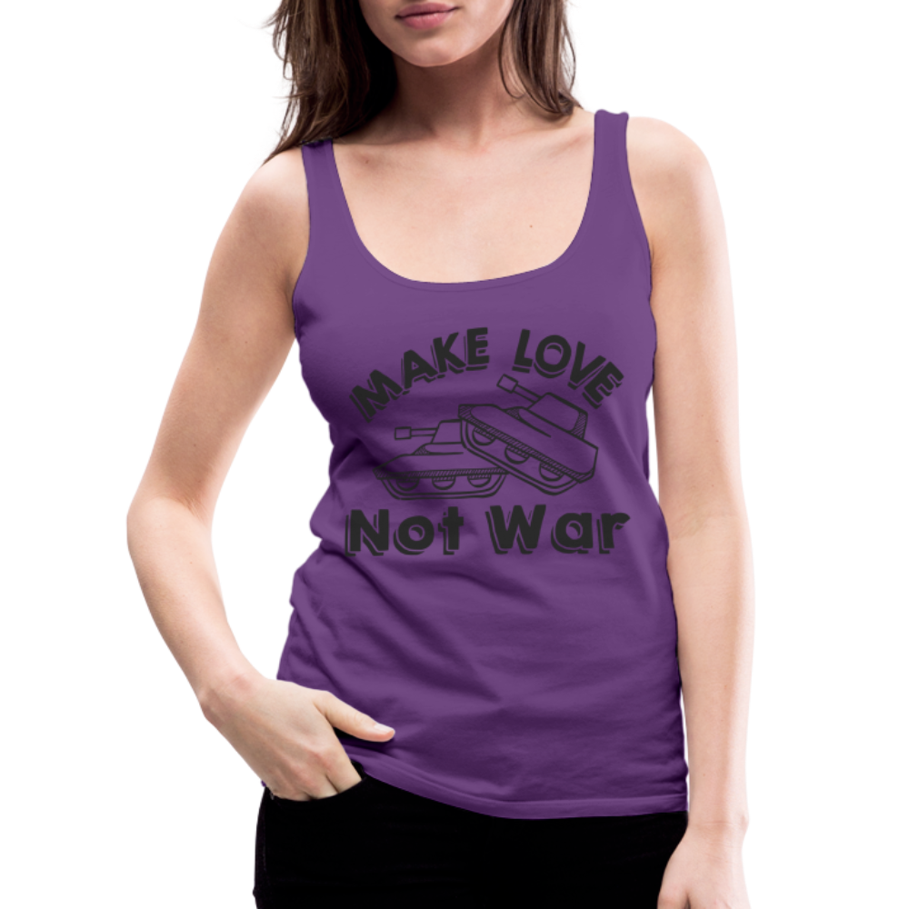 Make Love Not War Women’s Premium Tank Top - purple