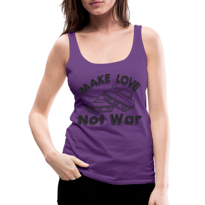Make Love Not War Women’s Premium Tank Top - purple