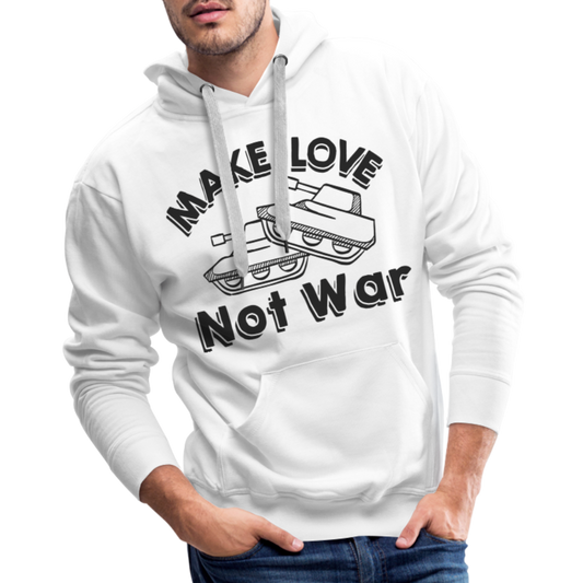 Make Love Not War Men’s Premium Hoodie - white