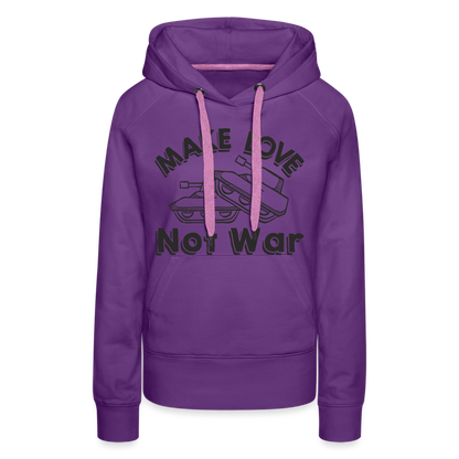 Make Love Not War Women’s Premium Hoodie - purple 