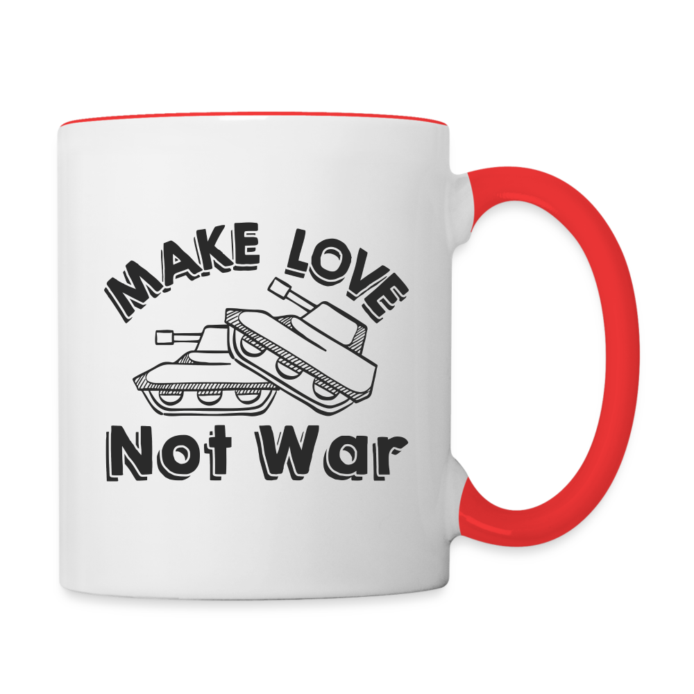 Make Love Not War Coffee Mug Color: white/red