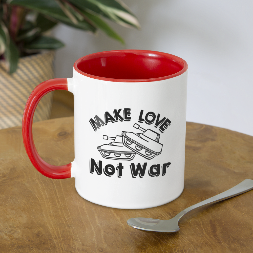 Make Love Not War Coffee Mug - white/red