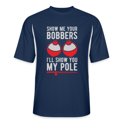 Show Me Your Bobbers I'll Show You My Pole Cooling Performance Jersey Shirt - navy/white