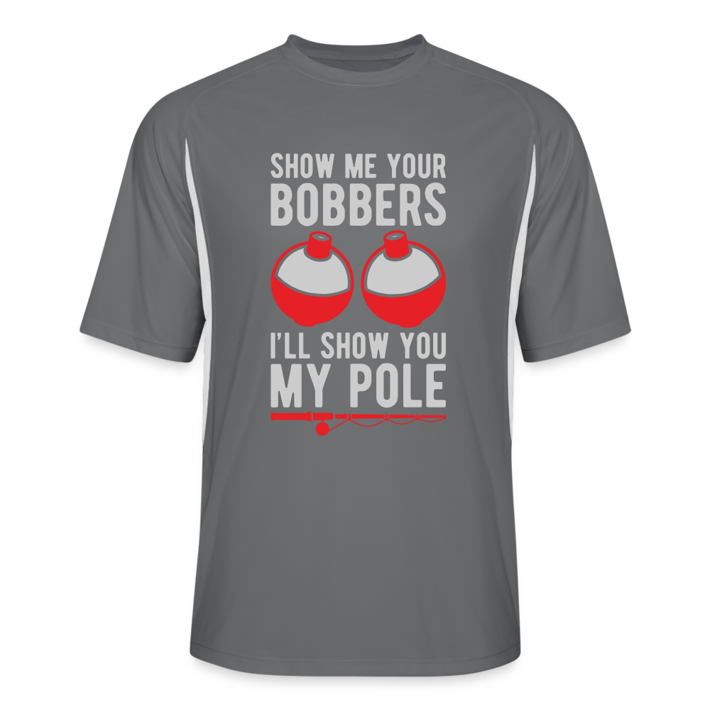 Show Me Your Bobbers I'll Show You My Pole Cooling Performance Jersey Shirt - dark gray/white