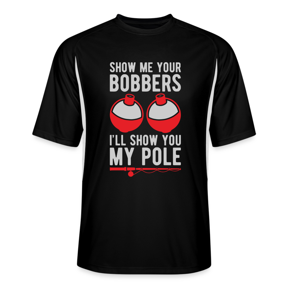 Show Me Your Bobbers I'll Show You My Pole Cooling Performance Jersey Shirt - black/white