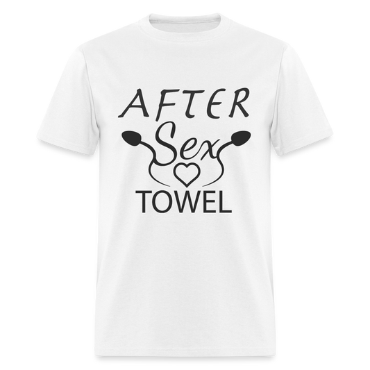 After Sex Towel T-Shirt - white