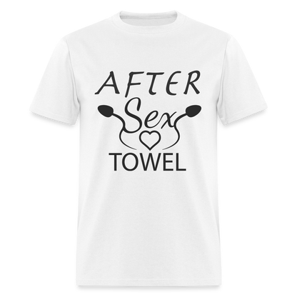 After Sex Towel T-Shirt - white