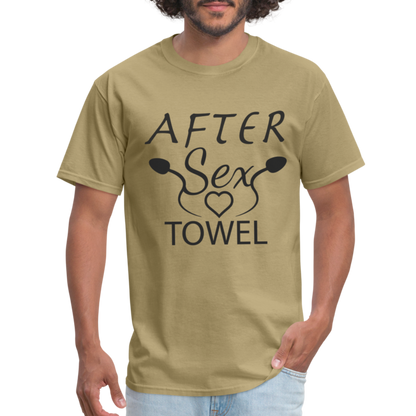 After Sex Towel T-Shirt - khaki