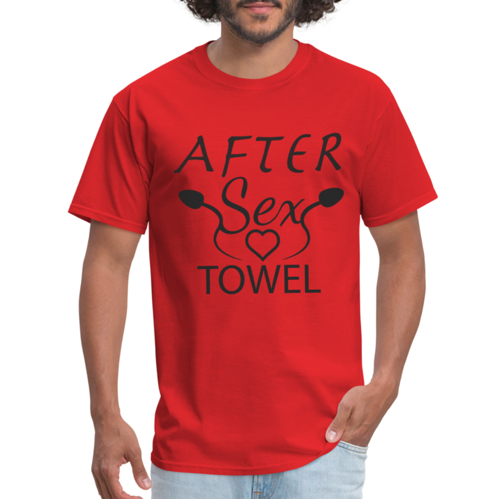 After Sex Towel T-Shirt - red