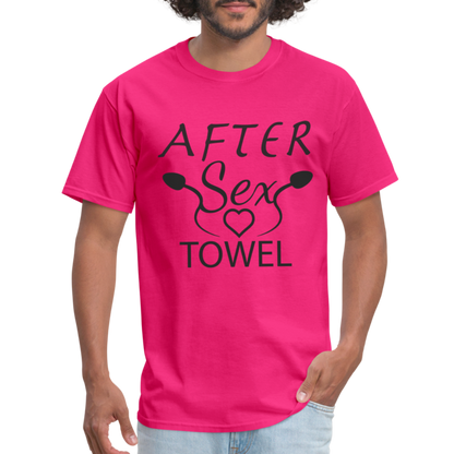 After Sex Towel T-Shirt - fuchsia