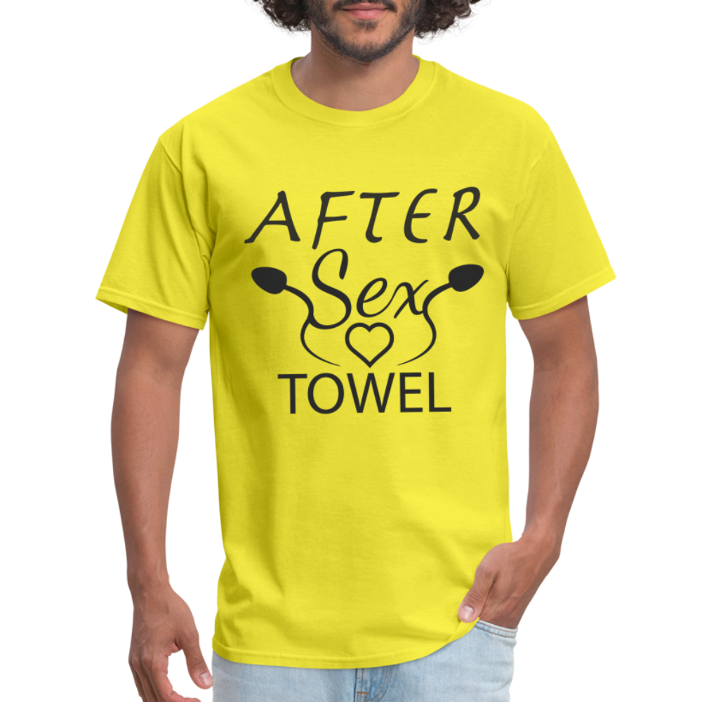 After Sex Towel T-Shirt - yellow