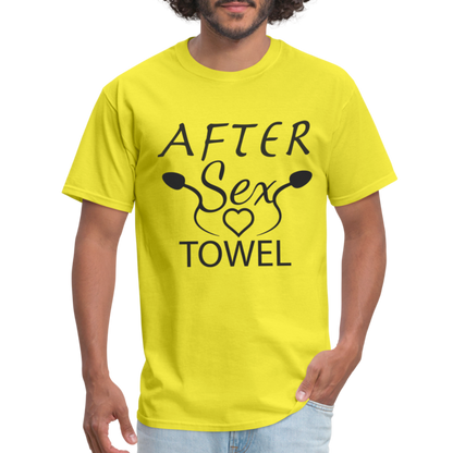 After Sex Towel T-Shirt - yellow