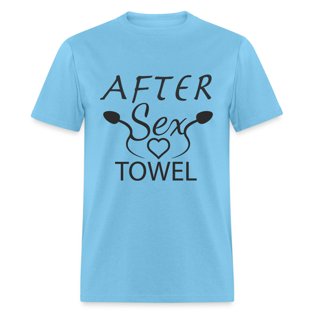 After Sex Towel T-Shirt - aquatic blue