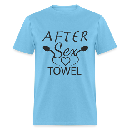 After Sex Towel T-Shirt - aquatic blue