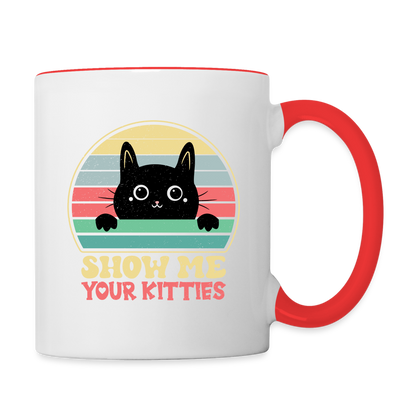 Show Me Your Kitties Coffee Mug - white/red