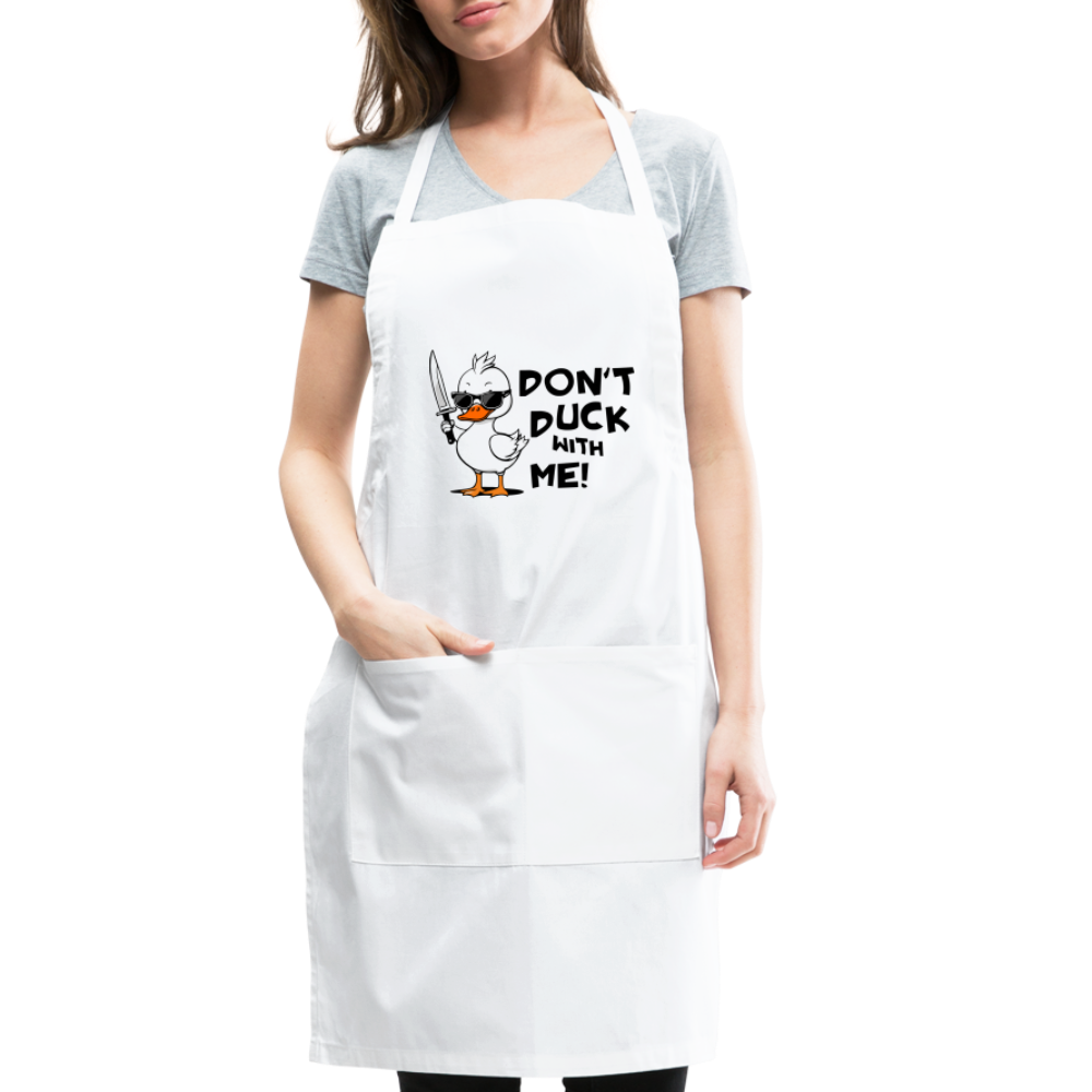 Don't Duck With Me Apron - white