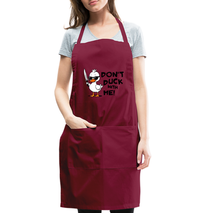 Don't Duck With Me Apron - burgundy
