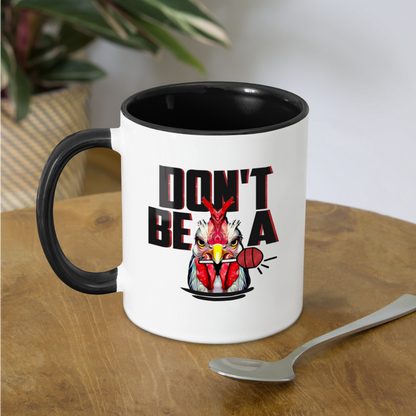 Don't Be A Cock Sucker Coffee Mug (Rooster + Lollipop) - white/black