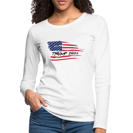 Trump 2024 Women's Premium Long Sleeve T-Shirt - white