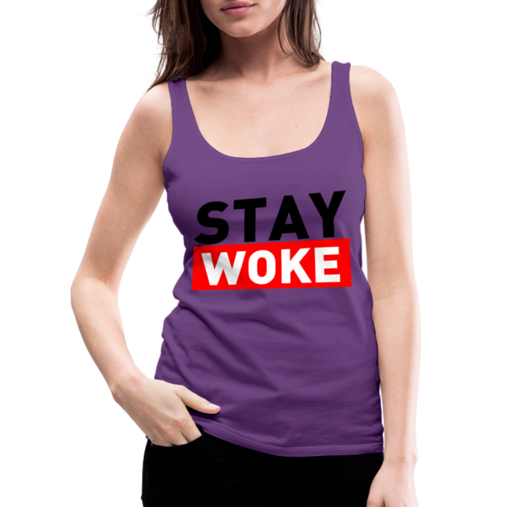 Stay Woke Women’s Premium Tank Top - purple