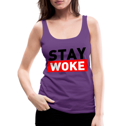 Stay Woke Women’s Premium Tank Top - purple