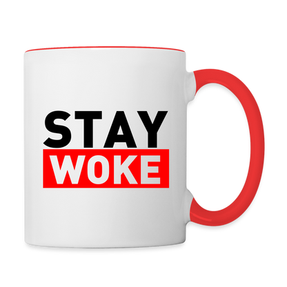 Stay Woke Coffee Mug - white/red